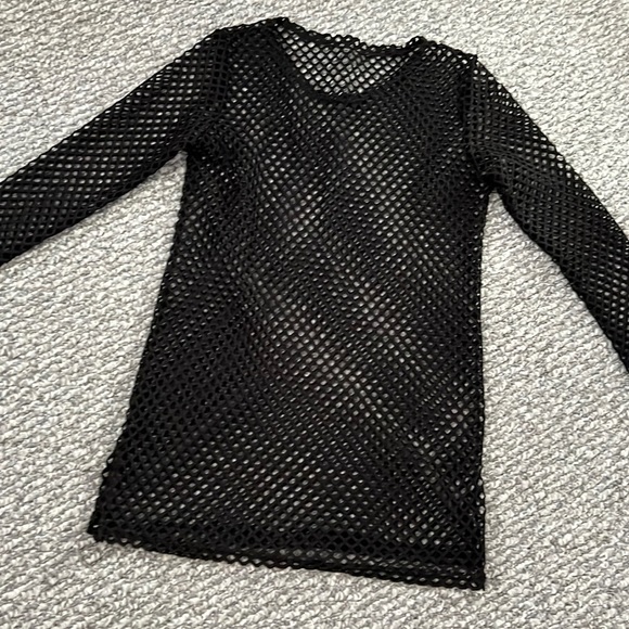 Tops - Black fishnet tunic small